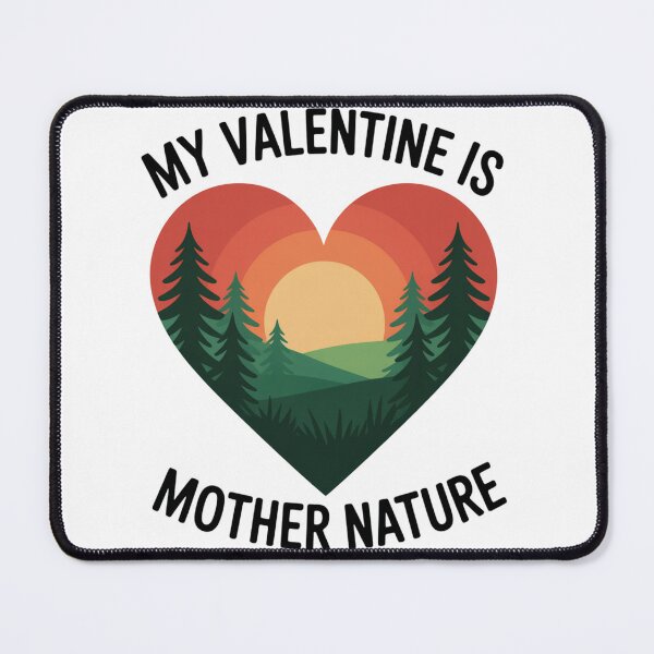 Item preview, My Valentine Is Mother Nature Retro Pine Forest Heart T-Shirt V3 designed and sold by proearth2022.