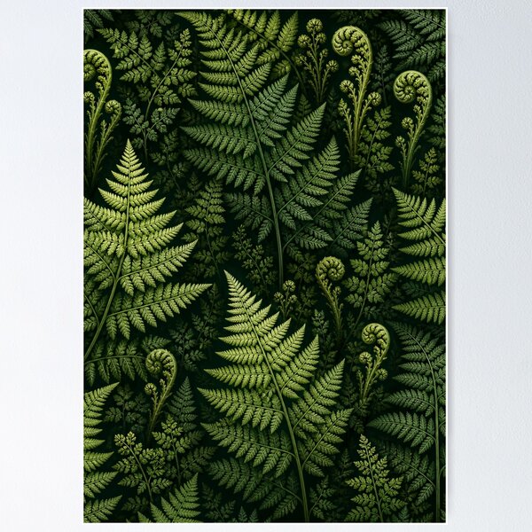 Item preview, Green Fern Pattern Forest Botanical Leaves Nature Aesthetic designed and sold by TheSlowShore.