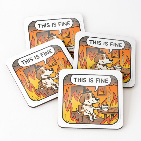 Item preview, THIS IS FINE — FIRE DOG MEME Internet Meme · Cartoon Glossy designed and sold by LuxePrint Society.