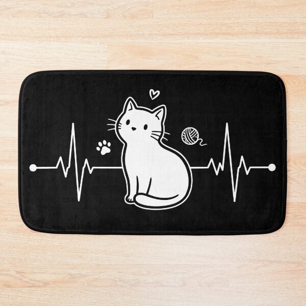 Item preview, Cat Heartbeat Minimalist Line Drawing designed and sold by WhiteInkMinimal.