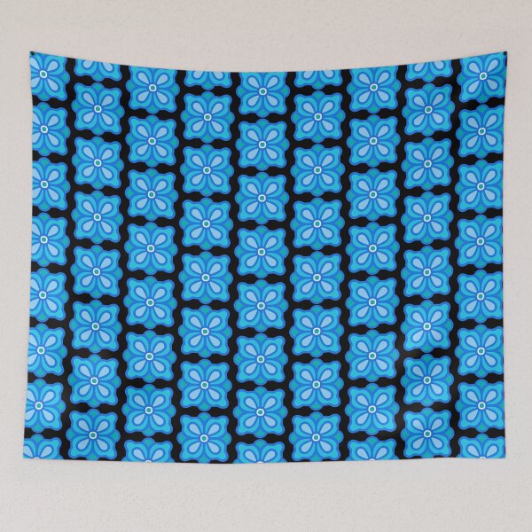 Item preview, Geometric mandala blue flower pattern design designed and sold by nathanmurphyart.