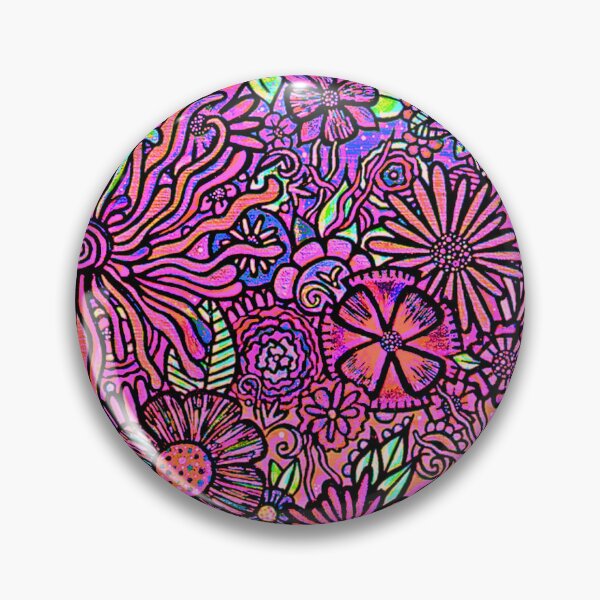 Item preview, FREYJA: Electric Garden- Vibrant Maximalist Hand-Drawn Floral Art designed and sold by Bloom Theory.