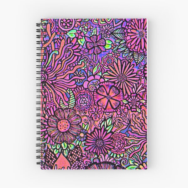 Item preview, FREYJA: Electric Garden- Vibrant Maximalist Hand-Drawn Floral Art designed and sold by Bloom Theory.