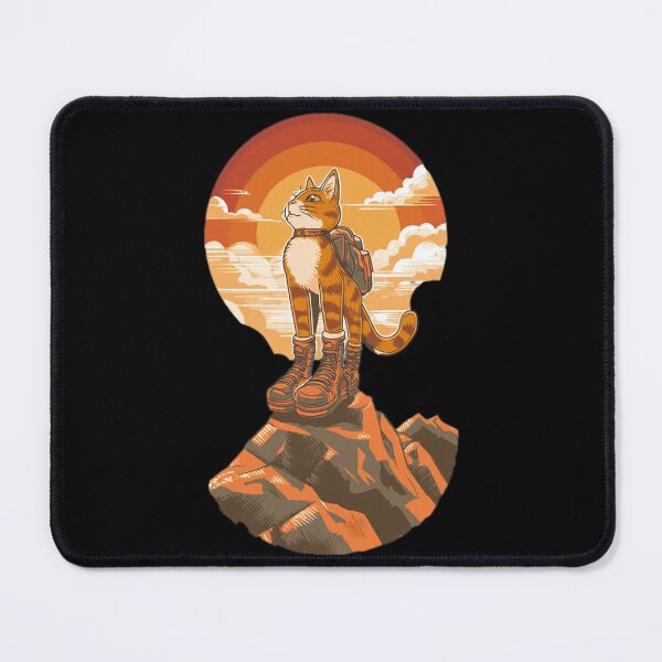 Item preview, Adventure Ginger Cat Hiking Sunset designed and sold by Moody Vibes Studio.
