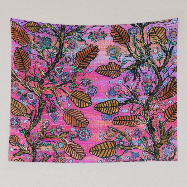 Item preview, NINSUN: Sacred Garden- Earthy Maximalist Hand-Drawn Botanical Art designed and sold by Bloom Theory.
