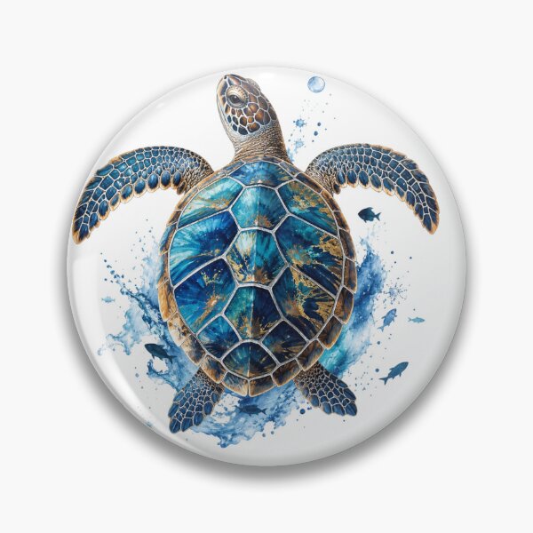 Item preview, Blue Sea Turtle Ocean Watercolour Art designed and sold by InkNovaLab.