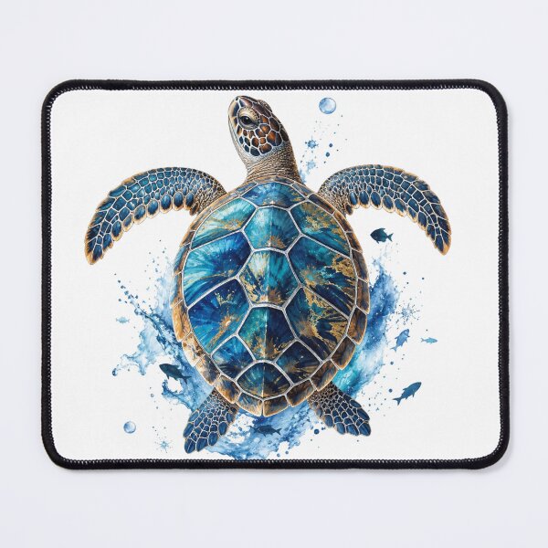 Item preview, Blue Sea Turtle Ocean Watercolour Art designed and sold by InkNovaLab.