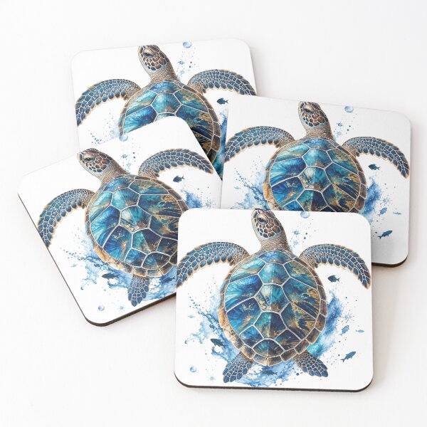 Item preview, Blue Sea Turtle Ocean Watercolour Art designed and sold by InkNovaLab.