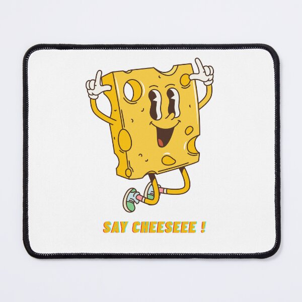 Item preview, Retro Cheese Mascot – "Say Cheeseee!" Vintage Cartoon Tee designed and sold by GoodBaguette.