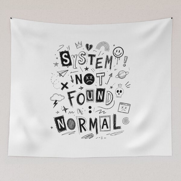 Item preview, System Not Found: Normal – Chaos Doodle Aesthetic T-Shirt, Abstract Hand Drawn Graphic Tee designed and sold by XxZainStylexX.