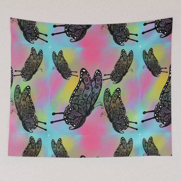 Item preview, Whimsical Psychedelic Butterfly Pattern – Colorful Boho Doodle Art designed and sold by ArtflyStudio.
