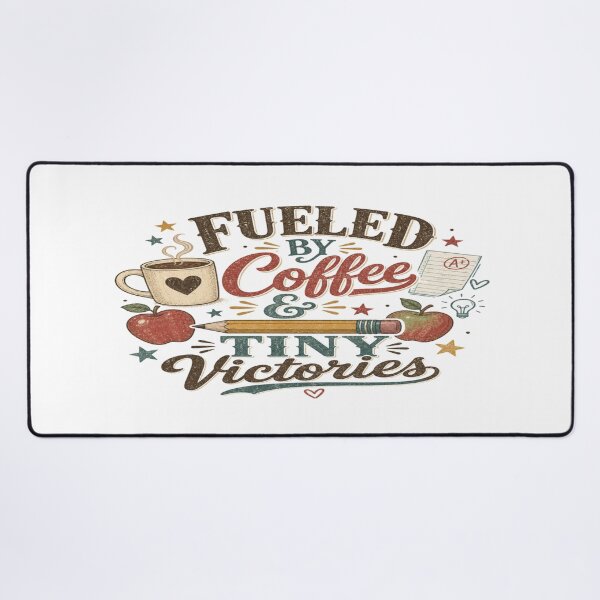 Item preview, Fueled by Coffee & Tiny Victories Retro Motivation | Cozy Productivity Aesthetic Positive Vibes Art designed and sold by Bright Nest Studio.