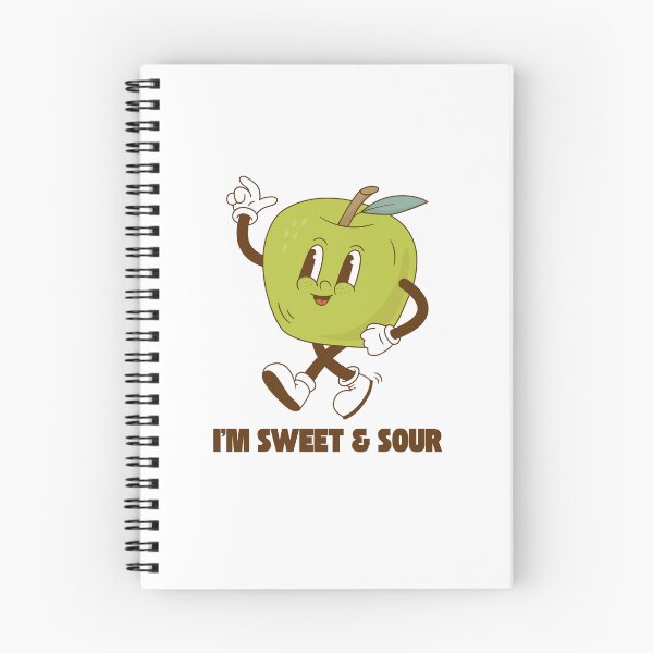 Item preview, Retro Apple Mascot – "I'm Sweet & Sour" Vintage Cartoon Tee designed and sold by GoodBaguette.