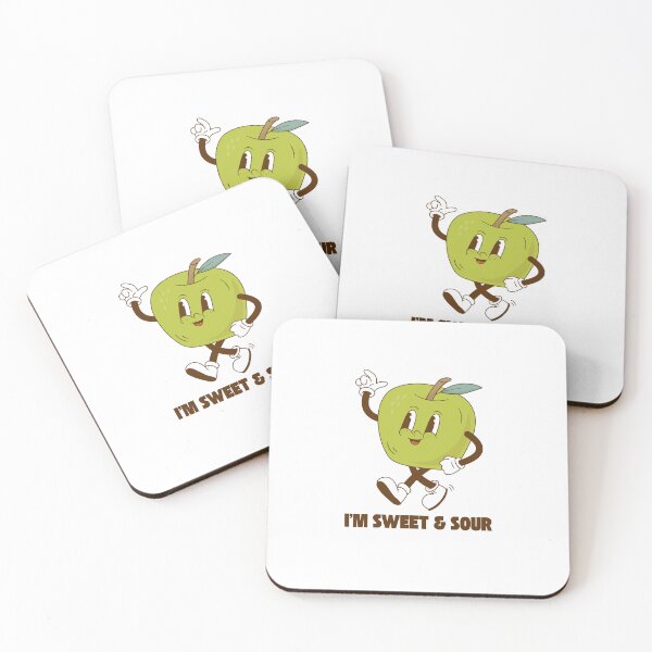 Item preview, Retro Apple Mascot – "I'm Sweet & Sour" Vintage Cartoon Tee designed and sold by GoodBaguette.