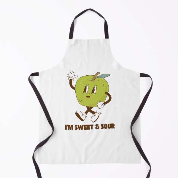 Item preview, Retro Apple Mascot – "I'm Sweet & Sour" Vintage Cartoon Tee designed and sold by GoodBaguette.