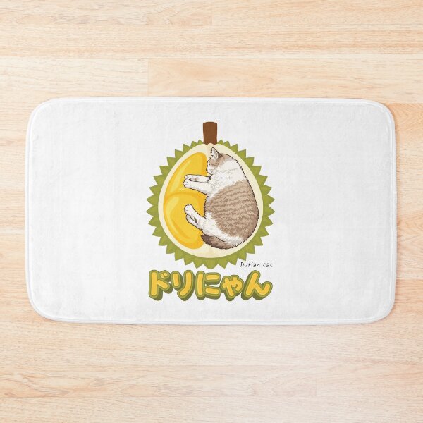 Item preview, Durian Cat Kawaii Funny Japanese Style Cute Cat designed and sold by Muri Neko.