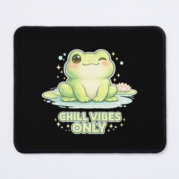 Item preview, Cute Frog Chill Vibes Only Aesthetic Frog Cottagecore Kawaii Frog Relaxing Cute Animal Design designed and sold by ArtByTripti.