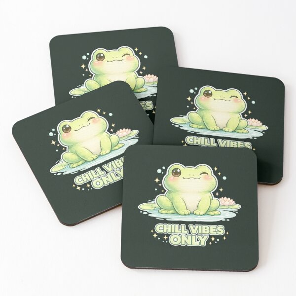 Item preview, Cute Frog Chill Vibes Only Aesthetic Frog Cottagecore Kawaii Frog Relaxing Cute Animal Design designed and sold by ArtByTripti.
