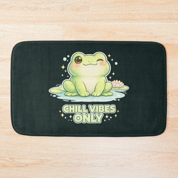 Item preview, Cute Frog Chill Vibes Only Aesthetic Frog Cottagecore Kawaii Frog Relaxing Cute Animal Design designed and sold by ArtByTripti.