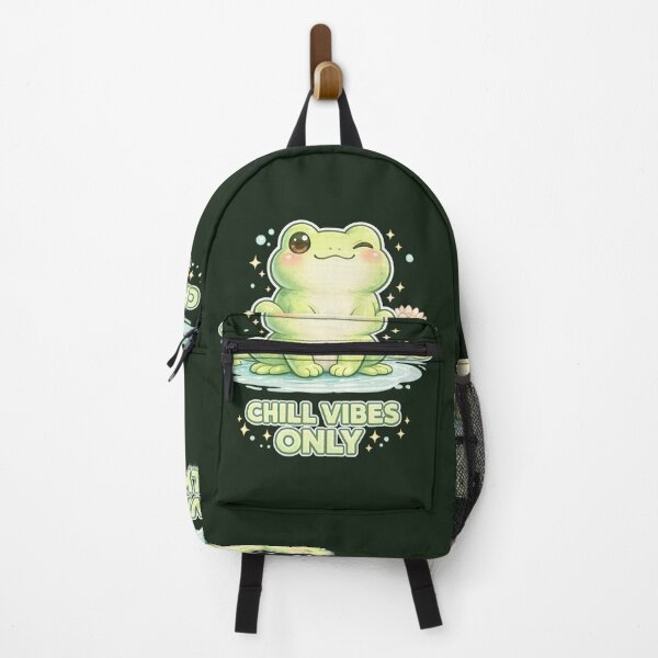 Item preview, Cute Frog Chill Vibes Only Aesthetic Frog Cottagecore Kawaii Frog Relaxing Cute Animal Design designed and sold by ArtByTripti.