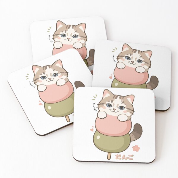 Item preview, Dango Cat Kawaii Cute Japanese Mochi Cat Illustration designed and sold by Muri Neko.