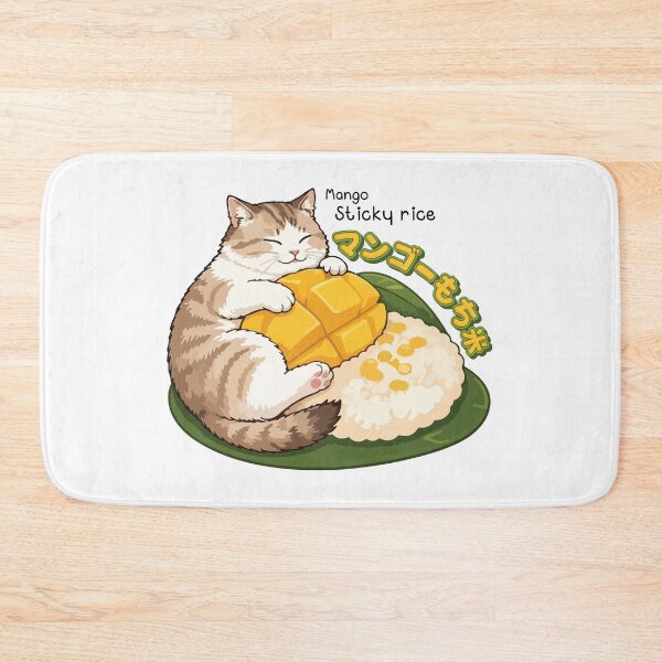 Item preview, Mango Sticky Rice Cat Kawaii Cute Thai Dessert Cat designed and sold by Muri Neko.