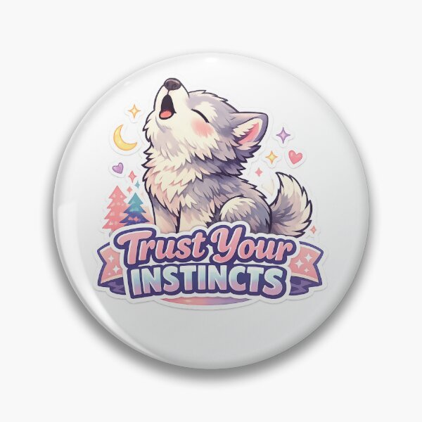 Item preview, Trust Your Instincts Wolf Sticker | Cute Kawaii Motivation designed and sold by CutePrintCorner.