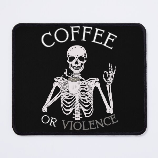 Item preview, coffee or violence simple classic design designed and sold by OldSkullDesigns.