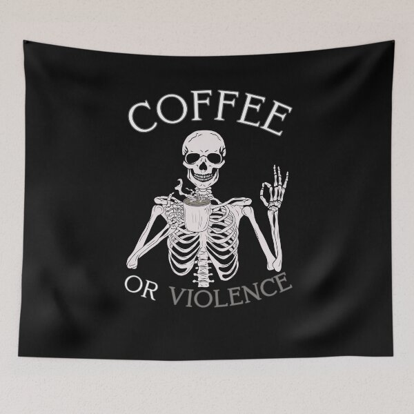 Item preview, coffee or violence simple classic design designed and sold by OldSkullDesigns.