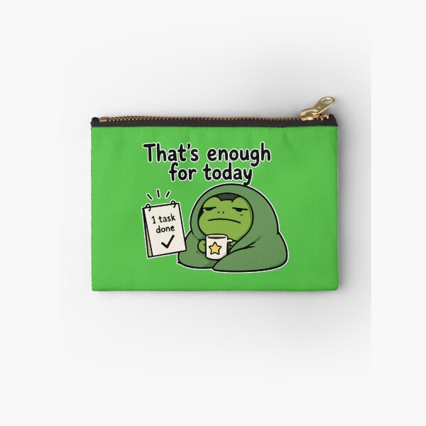 Item preview, Lazy Chaos Frog Sticker Thats Enough for Today Cute Frog Meme designed and sold by Olivra.