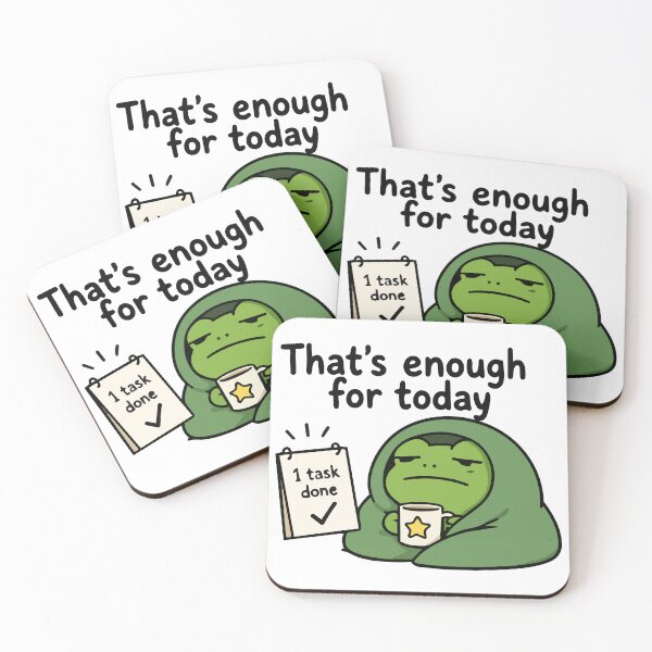 Item preview, Lazy Chaos Frog Sticker Thats Enough for Today Cute Frog Meme designed and sold by Olivra.