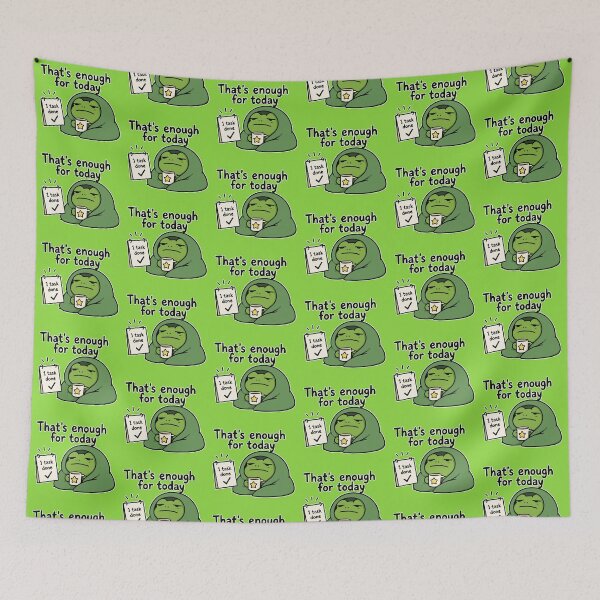 Item preview, Lazy Chaos Frog Sticker Thats Enough for Today Cute Frog Meme designed and sold by Olivra.