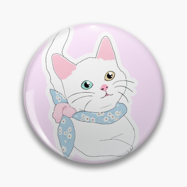 Item preview, mini cat with flower-patterned scarf designed and sold by sara747.