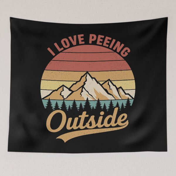 Item preview, I Love Peeing Outside Vintage Mountain Retro Humor designed and sold by RareBunny.