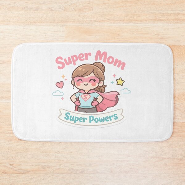 Aperçu de l'œuvre Autocollant Super Maman — Cadeau Fête des Mères Maman Super-Héroïne Cape Kawaii Autocollant de Reconnaissance Maman créée et vendue par CosyCush.