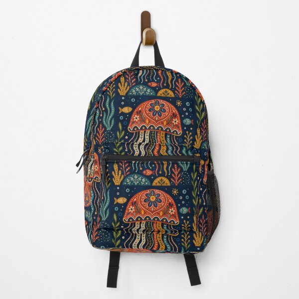 Item preview, Boho Jellyfish Folk Art Design | Colorful Ocean Illustration | Aesthetic Sea Life Graphic designed and sold by Mahakamel.