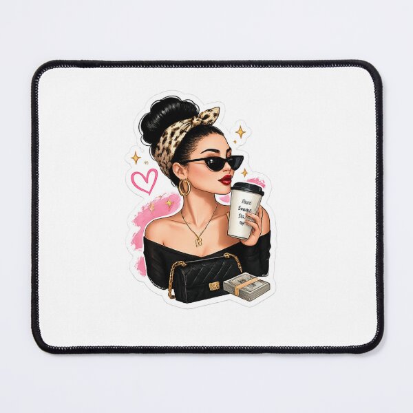 Item preview, Boss Babe Coffee Girl Sticker | Rich Girl Aesthetic Fashion Illustration designed and sold by Artbysarmina.
