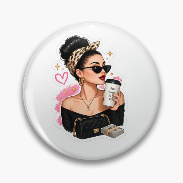 Item preview, Boss Babe Coffee Girl Sticker | Rich Girl Aesthetic Fashion Illustration designed and sold by Artbysarmina.