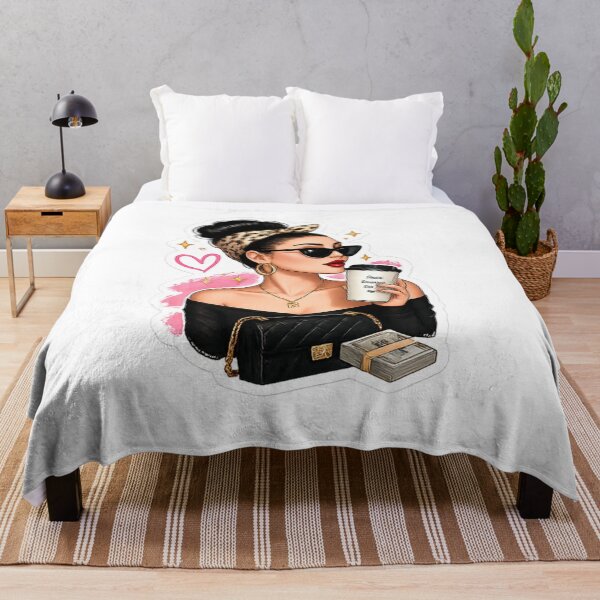 Item preview, Boss Babe Coffee Girl Sticker | Rich Girl Aesthetic Fashion Illustration designed and sold by Artbysarmina.