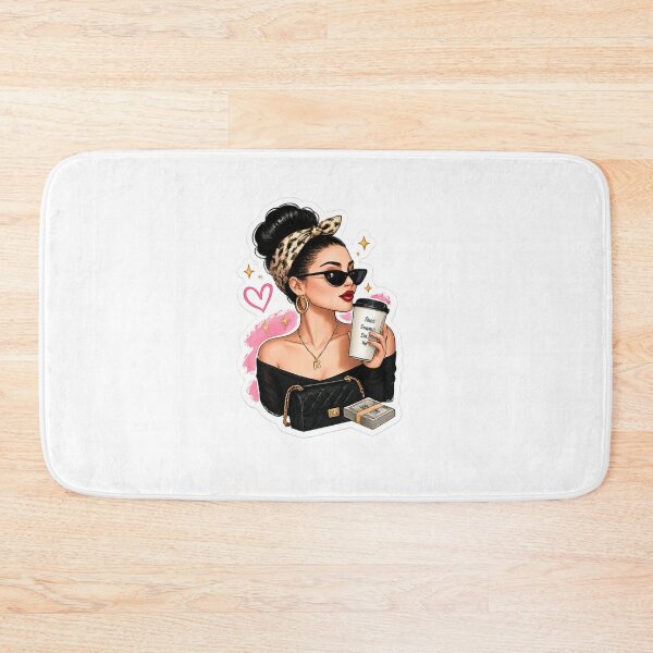 Artikelvorschau, Boss Babe Coffee Girl Sticker | Ästhetische Modeillustration für reiche Mädchen entworfen und verkauft von Artbysarmina.