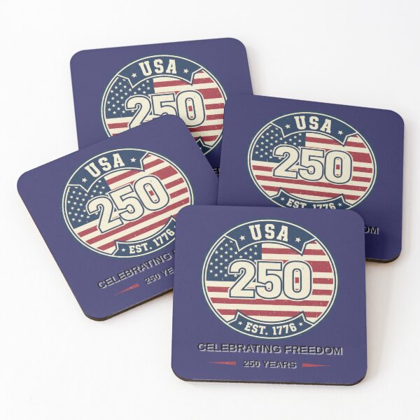 Item preview, USA 250 Years Celebrating Freedom - Est. 1776 Sestercentennial Anniversary Round Badge Tshirt designed and sold by MojNetSerwis WWK.
