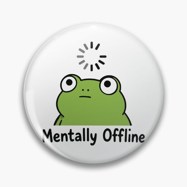 Item preview, Lazy Chaos Frog Mentally Offline Sticker Cute Frog Meme Design designed and sold by Olivra.