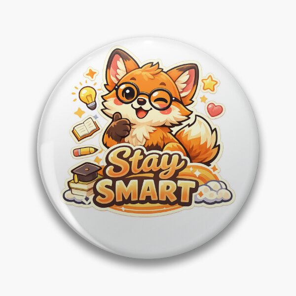 Item preview, Stay Smart Fox Sticker | Cute Kawaii Motivation designed and sold by CutePrintCorner.