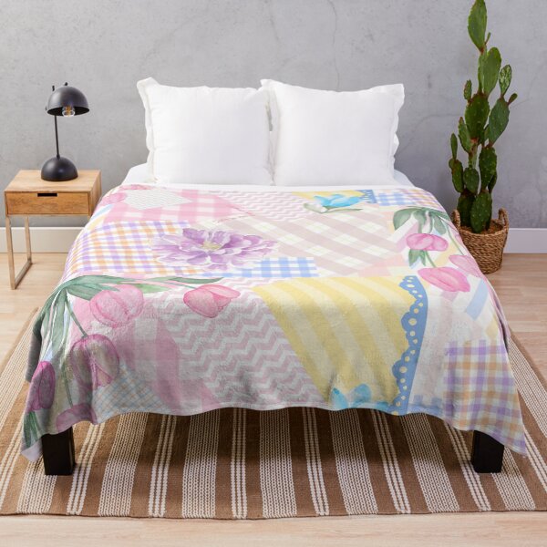 Item preview, Pastel Patchwork — Watercolor Floral Print designed and sold by Bottled Sunshine Studio.