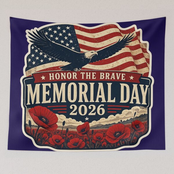 Item preview, Honor the Brave Memorial Day 2026 – Vintage Patriotic Poppy Art | USA Military Tribute Design designed and sold by irfanshikh.