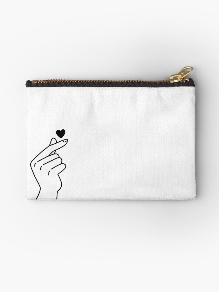 Aesthetic Korean Heart Zipper Pouch By Arareart Redbubble