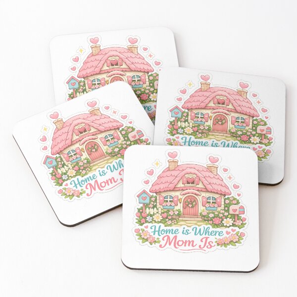 Item preview, Home is Where Mom Is Sticker — Mothers Day Gift Pink Cottage Floral Heart Cottagecore Cute Mom Appreciation Decal designed and sold by CosyCush.