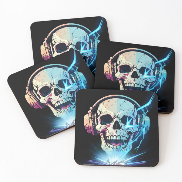 Item preview, Cyber Skull DJ – Electric Beats & Neon Lightning designed and sold by PiksyPiksyArt.