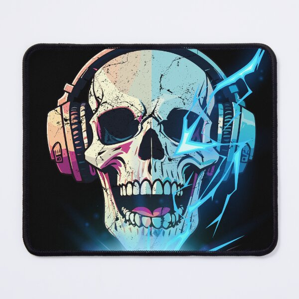 Item preview, Cyber Skull DJ – Electric Beats & Neon Lightning designed and sold by PiksyPiksyArt.