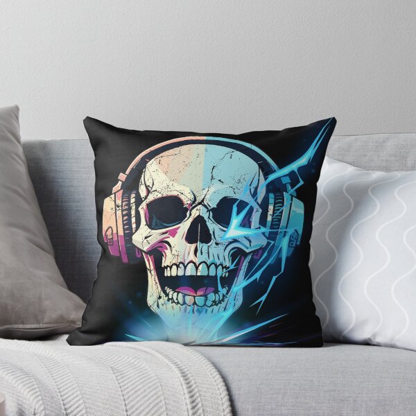 Item preview, Cyber Skull DJ – Electric Beats & Neon Lightning designed and sold by PiksyPiksyArt.